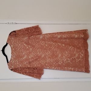 Hitherto mini pink lace dress